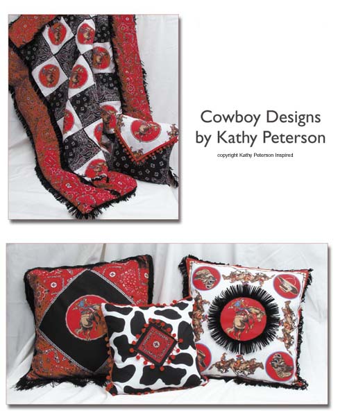 Cowboy bandana quilt pillow
