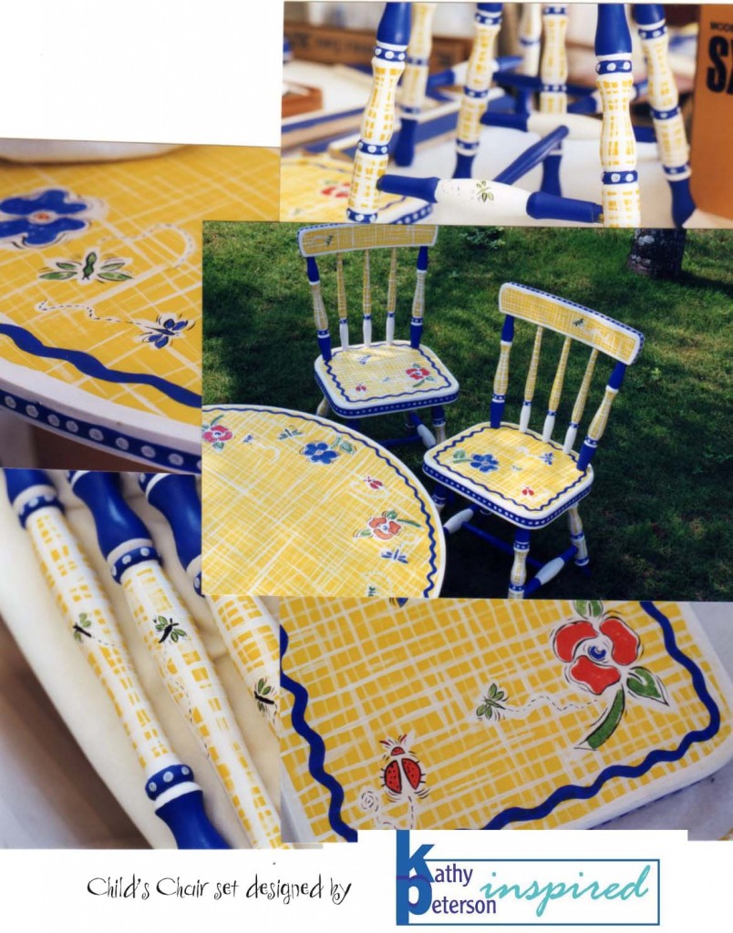 Kathy Peterson Inspired child's table set original design