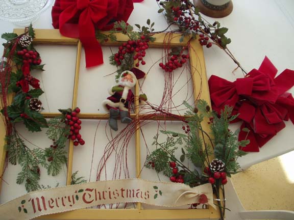 Christmas window frame Kathy Peterson
